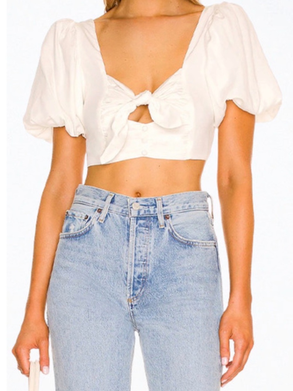 For Love and Lemons JESSIE CUTOUT CROPPED TOP